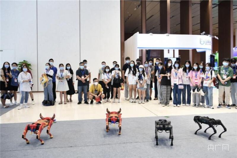 长沙举办的2021世界计算大会机器狗、AI机器人等展区（央广网发 黄启晴 摄）