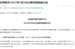 永辉超市发布历史首份月度经营数据报告:1-2月营收约204亿元