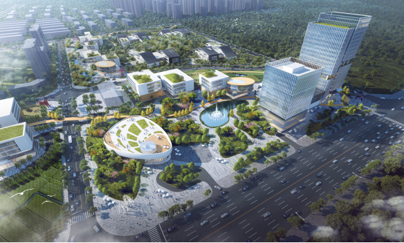 湘阴与湖南湘江新区湘江集团合作开发建设金龙先导区“首开区”效果图。