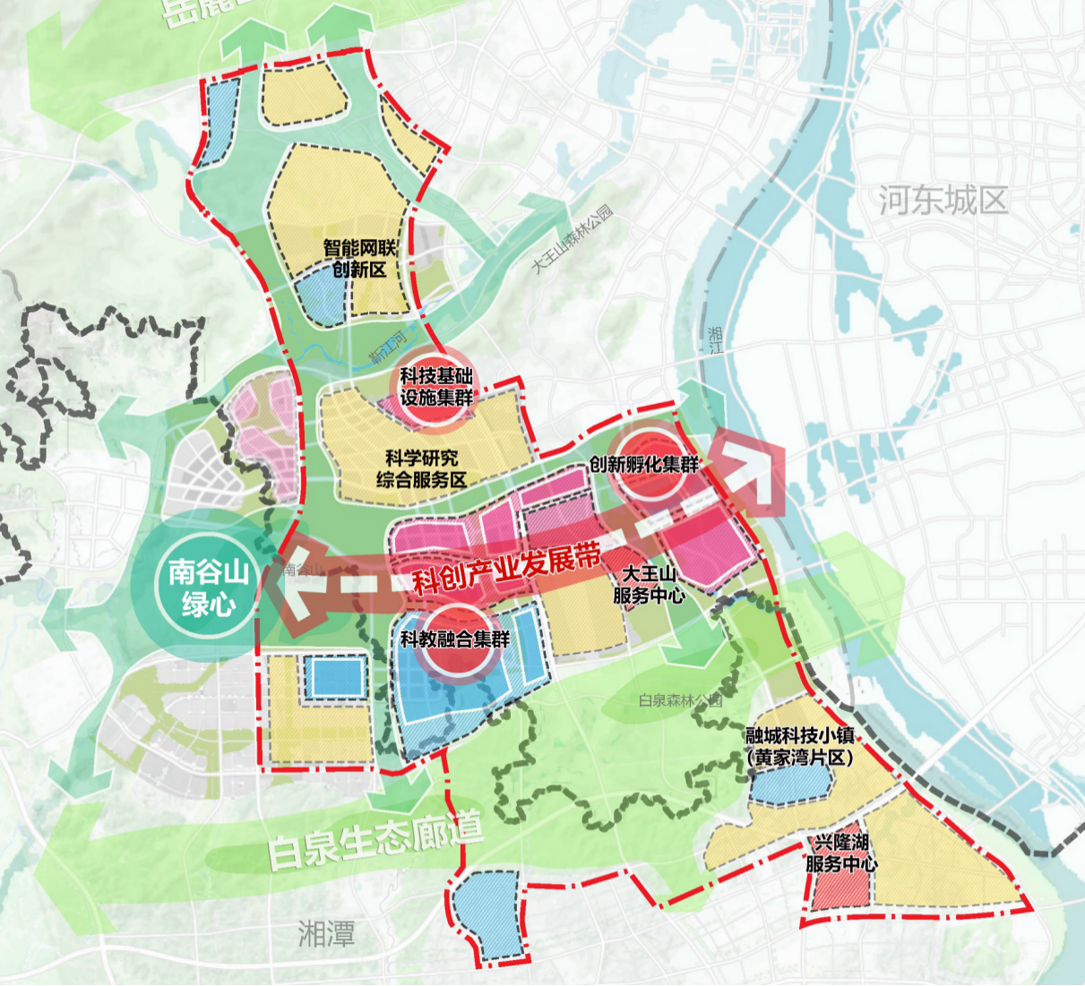 湘江科学城规划图。