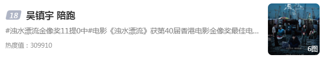 第40届香港金像奖尘埃落定 吴镇宇陪跑冲上热搜