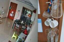 广州一女子在家做“杯子防盗系统” 小偷进来估计脚要废了