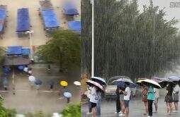 三亚暴雨市民游客雨中有序做核酸 整整齐齐排队风雨无阻