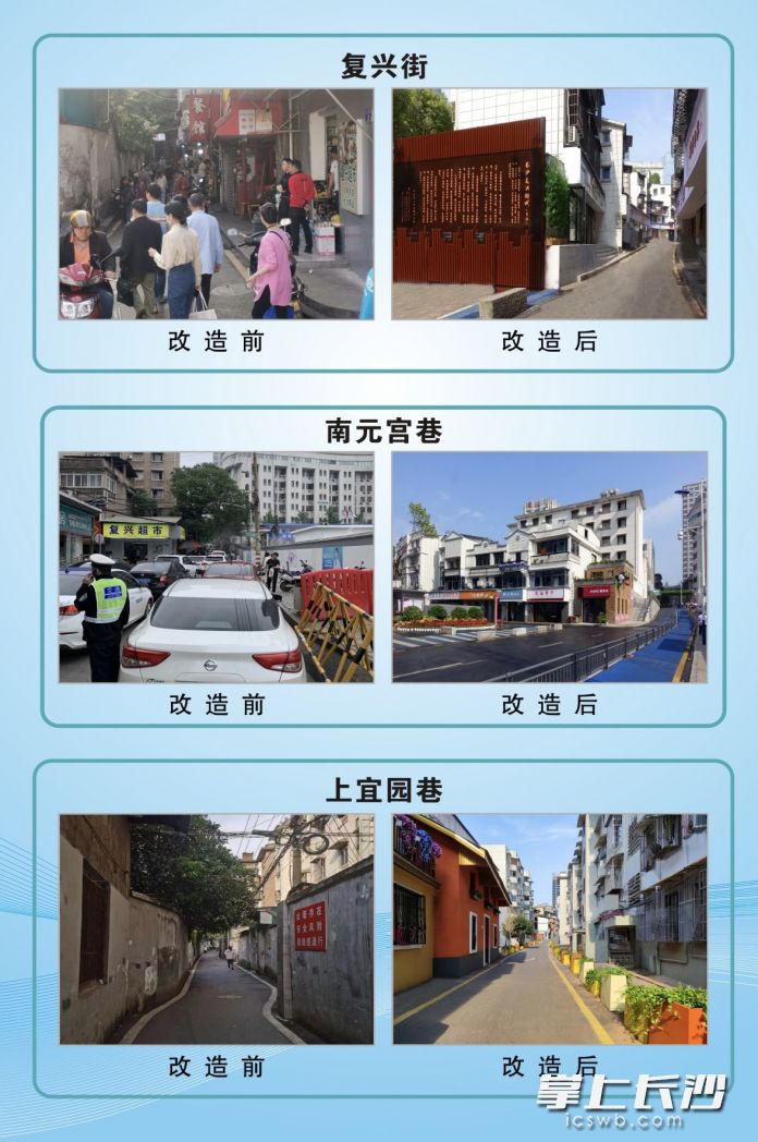 街巷改造前后对比图。市城管执法局供图