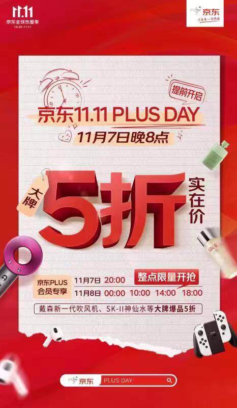 京东11.11 PLUS DAY再现会员高购买力 京东电器超55%的成交额来自PLUS会员