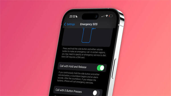 苹果在 iOS 16.3 Beta 2更新中调整了“SOS 紧急联络”功能中的“Call with Hold”选项
