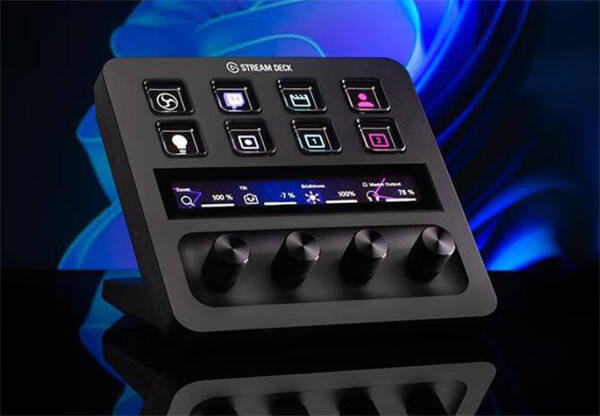 Elgato上架了Stream Deck + 直播控台：8 个 LCD 键、4 个旋钮和 1 个动态触控条