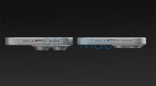iPhone 15 的 3D CAD渲染图：6.2 英寸屏+USB-Type C 端口
