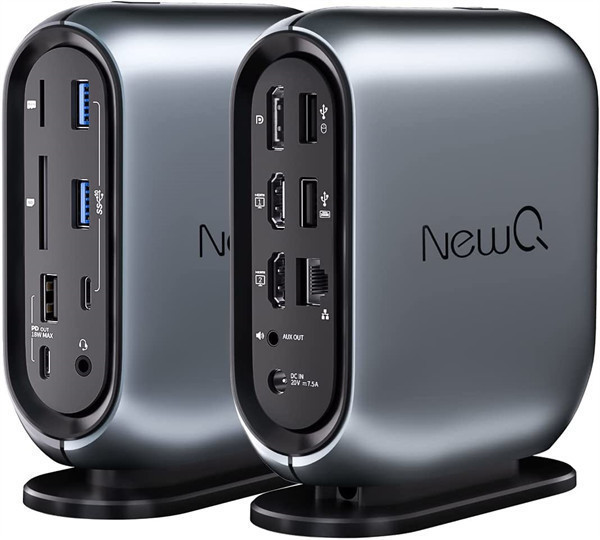 NewQ推出 16 合 1 USB-C 扩展坞，可以同时连接 3 台 4K 显示器