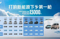 五菱汽车宣布宏光MINI EV家族至高直降13000元，全系车型限时2.98万元起