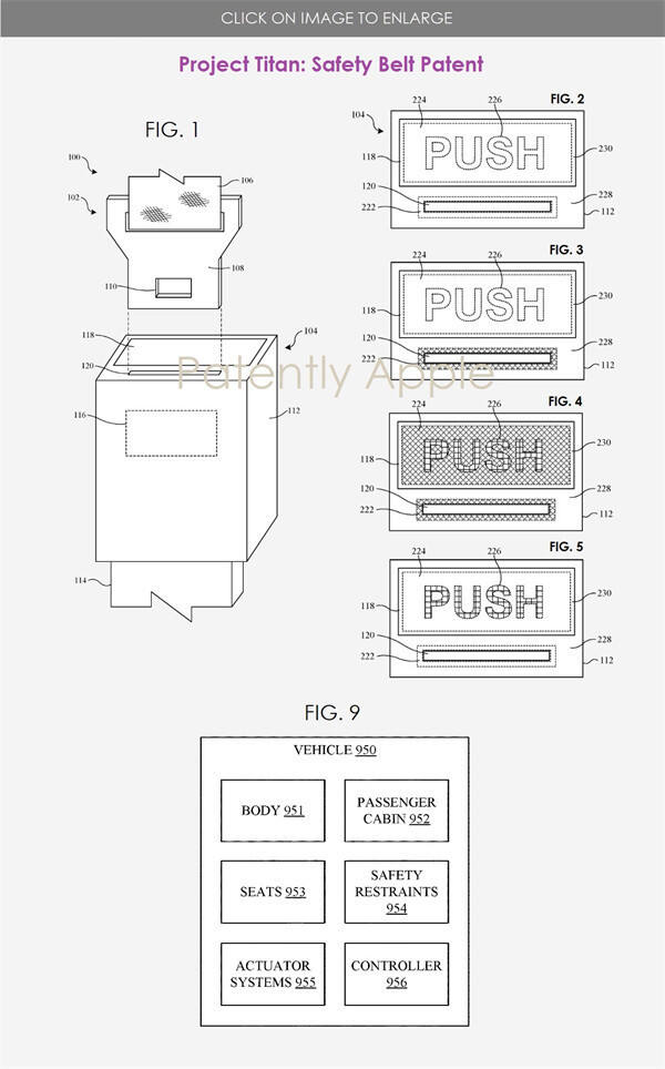 苹果获得 Apple Car 专利，展示配有灯光指示的安全带扣具