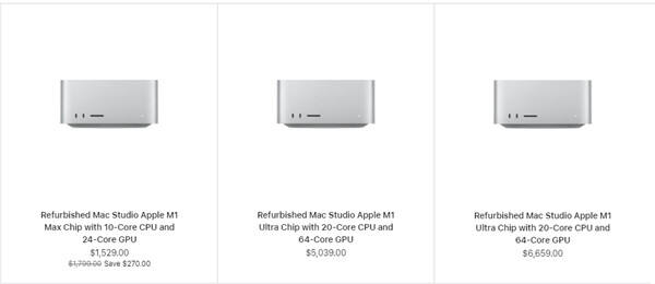 苹果 2023 款 Mac Studio 电脑上架翻新商店，起步价 1699 美元