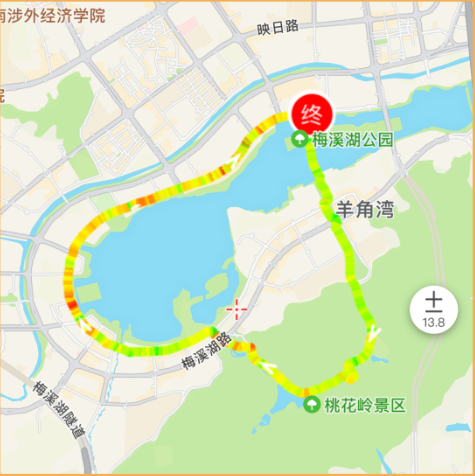 梅溪湖—桃花岭心形路线