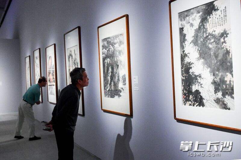 10月24日，由湖南博物院主办的“恶墨点华章——莫立唐艺术展”原创大展在湖南博物院正式开展。展览即日起至11月26日免费向游客开放。均为长沙晚报全媒体记者 邹麟 摄