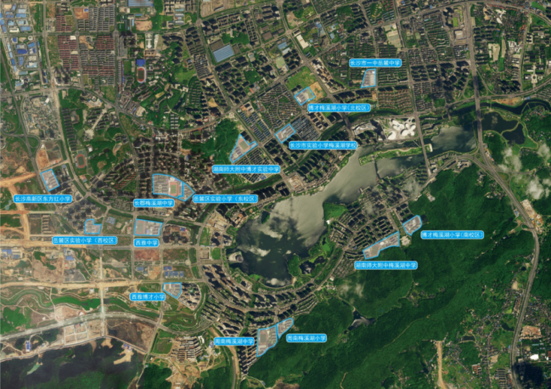 梅溪湖护学过街设施项目施工点位图。